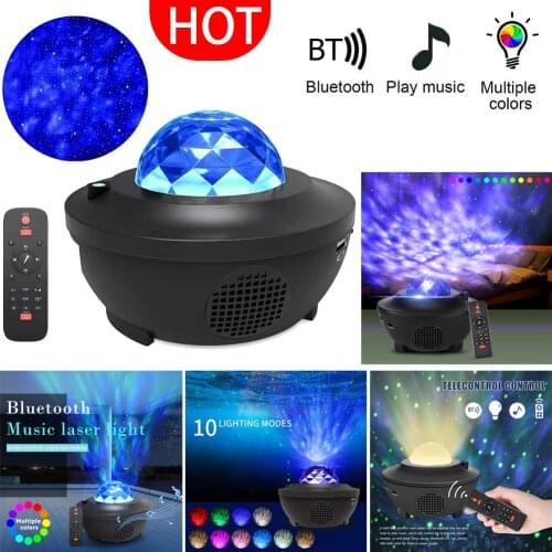 Colorful Starry Sky Galaxy Projector Blueteeth USB Voice Control Music Player LED Night Light USB Charging Projection Lamp Gift