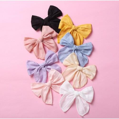 Childrens Headscarf Baby Headdress Childrens Cotton Bow Hairpin All Cotton Girls Headdress Hairpin Baby Girl Headbands