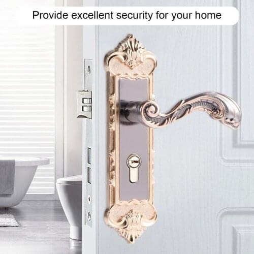 European Style Retro Door Handle Lock Aluminum Alloy Vintage Interior Bedroom lock Anti-theft Home Room Safety Door Locks