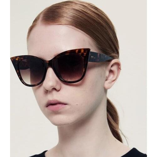 Feishini Festival Celebrity Fashion Brown Colour Glasses Ladies Clear Cat Eye Oculos Cheap Trendy Sunglasses Women 2021 UV400