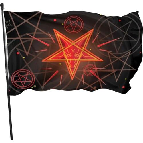 3x5 fts Roman Catholic Church knights Templar pentagram Baphomet flag of Satan 90x150cm