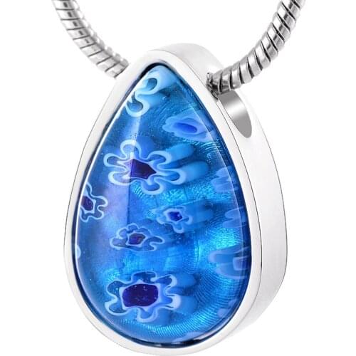 IJD8474 Water-Drop Heart Suspension Stainless Steel Memorial Ash Keepsake Cremation Jewelry Accessories for DAD