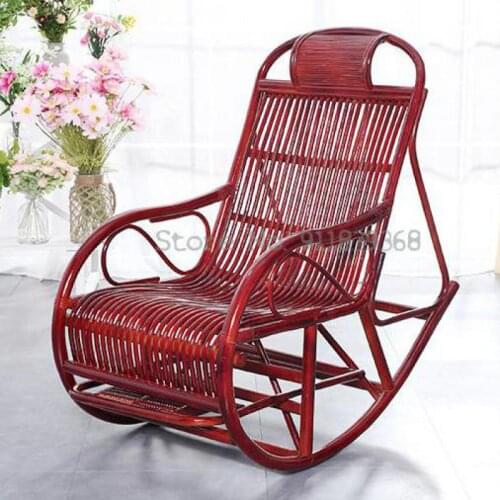 Rattan Rocking Chair Adult Rocking Chair Lunch Break Chair Rattan Chair Easy Chair Balcony Leisure Lounge Chair Elderly Rocking
