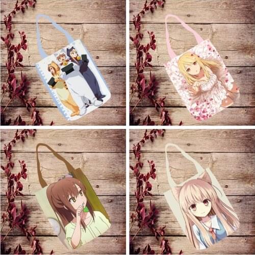 Manga Pet Girl Sakurasou Heart Fashion Anime Foldable Handbag Canvas Shopping Bag Casual Shoulder Bags Customized Girls New