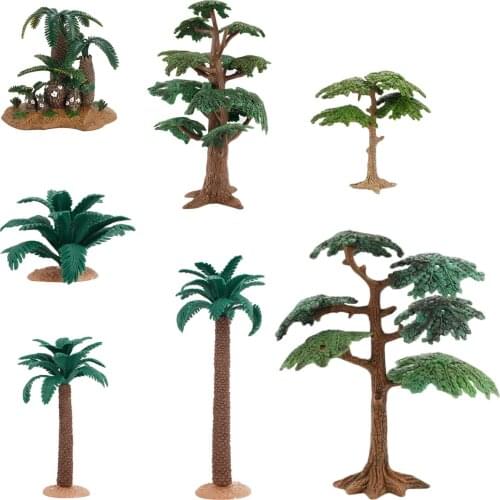 7pcs Simulation Pine Trees Mini Bonsai Pine Ancient Tree Micro Landscape Cypress for Diorama Scenery Toys