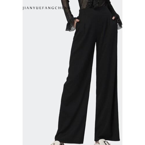 Fashion Women Black Wide Leg Pants High Waist Loose Plus Size 2021 Spring New Ladies Straight Casual Office Long Trousers 4XL