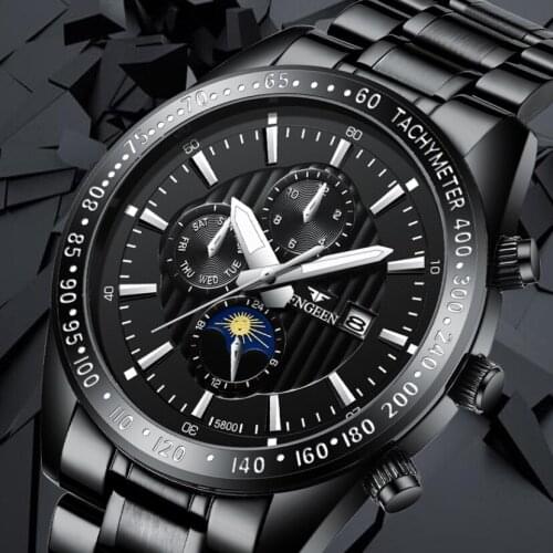 2021 New Mens Watches Top Brand Leather Chronograph Waterproof Sport Automatic Date Quartz Watch For Men Relogio Masculino