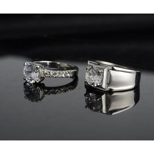 Not Fade 316L Stainless Steel Round Zircon Promise Engagement Ring Male Vintage Party Jewelry Drop Shipping