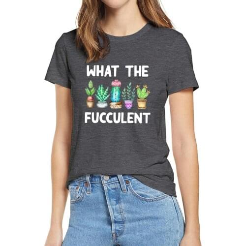 New 100% Cotton What The Fucculent Cactus Succulent Plant Garden Lover Retro Women Cotton Tshirt Gift soft Top tee