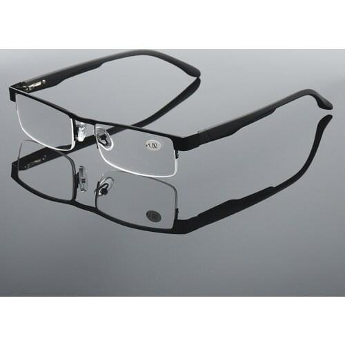 Men Women High Quality Business Half Frame Reading GlassesComputer Presbyopia Eyeglasses +1.0+1.5+2.0+2.5+3.0+3.5+4.0