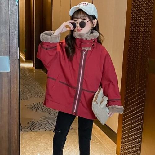 Girls' Coat Babys Kids Jacket 2021 Simple Thicken Winter Autumn Top Warm Cardigan Overcoat Cotton Childrens Clothing