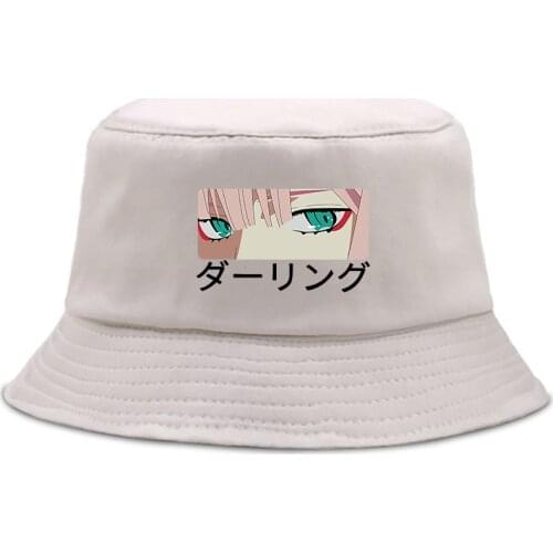 Anime Darling In The Franxx Zero Summer Hat Women Men Panama Bucket Cap The Design Flat Visor Zero Two Bucket Hat Fisherman Hat