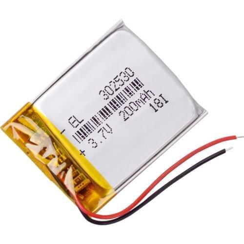 3pcs/Lot 032530 302530 3.7V 200mAh Rechargeable li Polymer Li-ion Battery For MP3 MP4 Game Player mouse GPS PSP DVR speaker