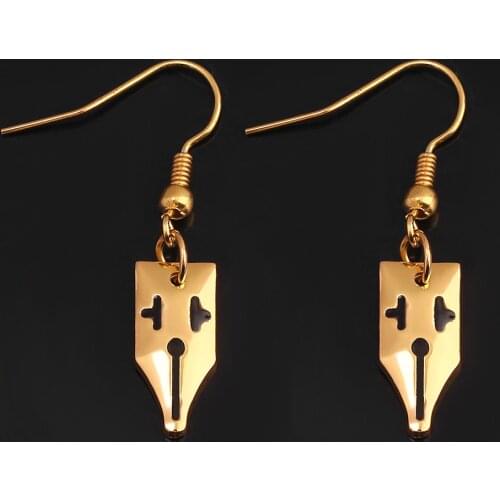 Anime JoJo Bizarre Adventure Nib Pendant Earring Metal Earrings Ear Dangle Jewelry Cosplay Fans Collection Otaku Gift Props