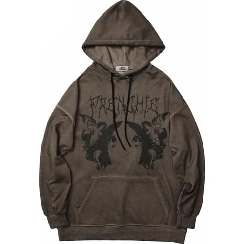 Mens Hoodies Sweatshirt With Hood Male Streetwear New Long Sleeve Harajuku Hoody Angel Autumn Winter Oversized Hoodie For Man