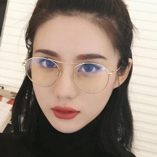 2019 New Arrival Women Round Clear Frame Eyeglasses Transparent Gold Glasses Metal Vintage Prescription Eyewear Eyewear