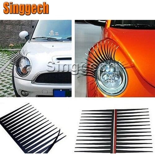 1Pair Black Car Fake Eye Lash Stickers Headlight Decoration For Opel Astra H J G Insignia Mokka Corsa D Vectra C Zafira Meriva