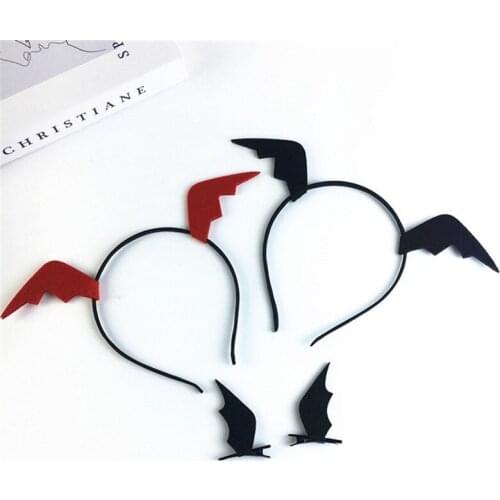 1Pair Cool Devil Wings Bat Hair Clips Wings Bat Hairpins Dress-up Costume Halloween Cosplay Party Hair Accessories