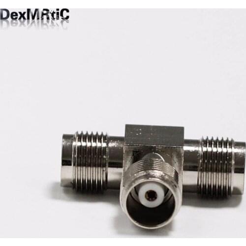 1pc TNC female switch 2*TNC female jack T Type splitter 3-way RF Coax Adapter convertor straight Nickelplated NEW wholesale