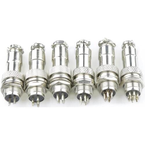 5PCS GX12-2 GX12 Diameter 12mm Male & Female Wire Panel Connector Circular Screw Type Electrical Connector Socket Plug