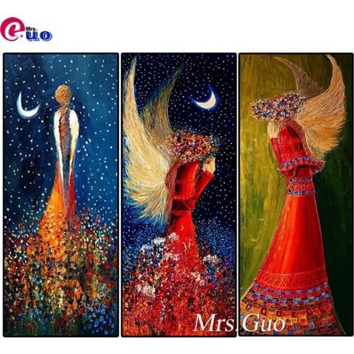 Diy 5D Diamond Painting Abstract Moon Angel Girl Cross Stitch Diamond Embroidery Pattern Diamond Mosaic Needlework Home Arts