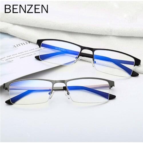 BENZENE Computer Glasses Blue Light Blocking Eyewear Men Gaming Goggles Male Square Alloy Opticals Frame 5232