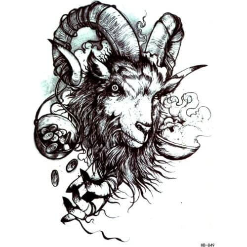 Big Devil Baphomet Waterproof Temporary Tattoos Men Fake Tattoo Satan Body Tatoo Sleeve Art Tattoo Tatuajes henna Tattoo