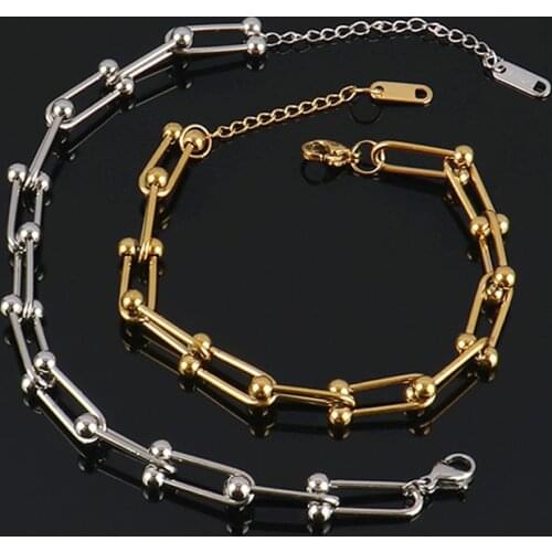 Fashion Stainless Steel Bracelet U Chain Bracelets For Women Bracelet Chunky Gold Bracelet Boho Women Jewelry Bracelets