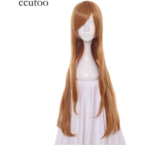 Ccutoo Sword Art Online Yuuki Asuna 80cm Golden Brown Long Straight Braid Hair Styled Synthetic Party Cosplay Wig