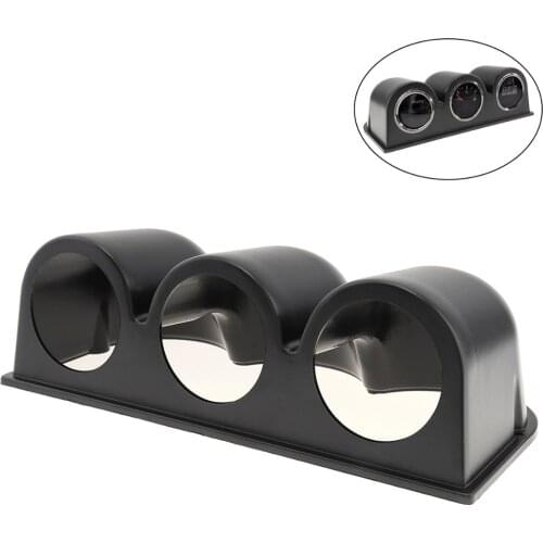 Black 2" 52mm Universal 3 Triple Auto Car Dash Gauge Meter Pod Mount Holder Dashboard 3 Hole Cup Vehicle instrument Accessories