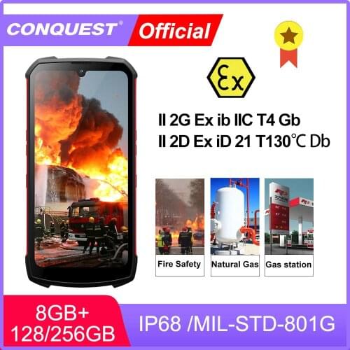 CONQUEST S16 ATEX Explosion-proof Android Phone Rugged IP68 Waterproof NFC Smartphones IP68 Celular Cell phone Unlocked