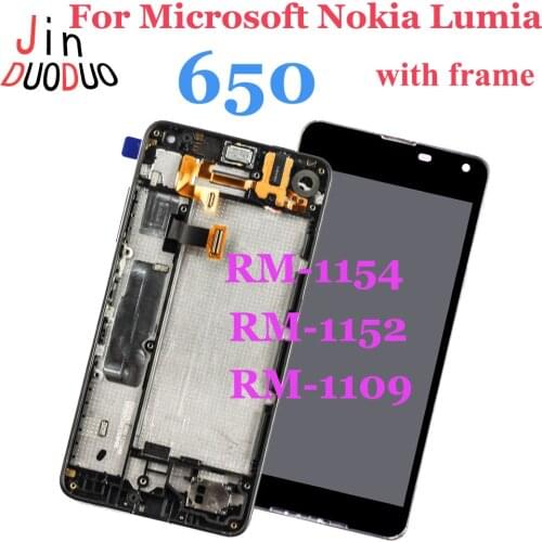 For Microsoft Nokia Lumia 650 RM-1154 RM-1152 RM-1109 RM-1113 LCD Display Touch Screen Digitizer Assembly With Frame Replacement