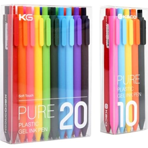 10/20Pcs KACO PURE Gel Pen Korea Kawaii Retractable Gel Pens with 0.5mm Writing Point High Quality ABS Matte Candy Ballpoint Pen