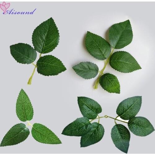 Artificial Silk Rose Leaves Artificial Greenery For Wedding Decoration DIY Flower Crafts Supplies DIY Plants Leaf 100pcs/lot