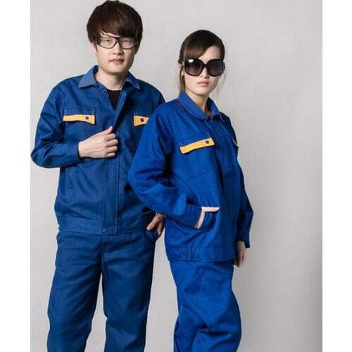 Work Clothing Set Men Women Long-sleeve Work Jacket Thick Work Uniforms Auto Repair Workshop Labor Welding Suit Work Coveralls