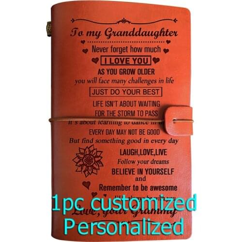 Engraved Leather journal personalized gifts to my husband BJ086 Customized Notebook A5 Dropshipping Supplier US Store Diary