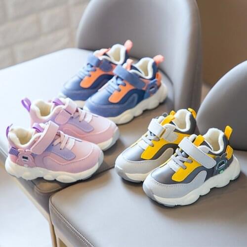 CAPSELLA KIDS Sports Shoes with Fur 1-6 Years Baby Comfortable Breathable Running Shoes Children Casual Sneakers