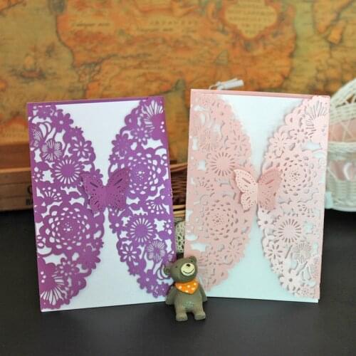 Laser hollow wedding invitation card invitation wedding wedding business invitation 18X12cm 10 / package