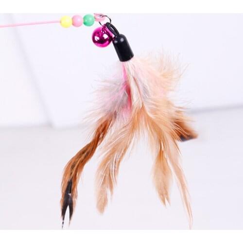 Metal Wire Funny Cat Stick Pet Dog Cat Toy Feather Bell Cat Rod Pet Supplies
