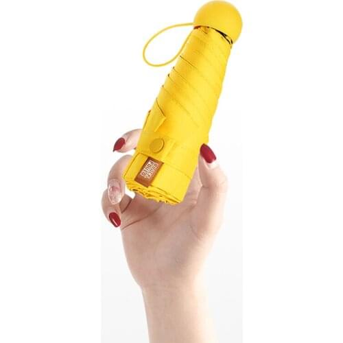 Mini Five-folding Umbrella Ladies Windproof Sun Protection Small Anti UV Kids Portable Umbrellas Rain Women Gift B65