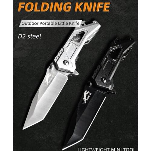 Multifunctional Folding Knife D2 STEEL BLADE Tool Knife Camping Survival Tactical Knife Outdoor Rescue Hunting Skinning EDC LB26