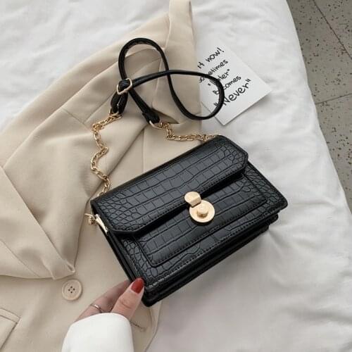Fashion Mobile Phone Bag Small Square Bag 2021 New Female Bag Stone Pattern Shoulder Bag Lady Bag Chain Bag Messenger Bag
