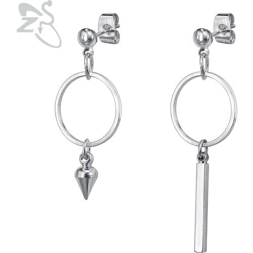 ZS 1 Pcs Korean Kpop Earrings Long Drop Earrings Jewelry Accessories Stainless Steel pendiente Fashion Dangle Earring Men Brinco