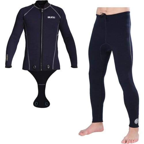 Mens Wetsuit shirt / pants 3mm Neoprene Wetsuits Long Sleeve Wetsuits Top Bottom Two Piece Dive Suits for Scuba Diving Surf