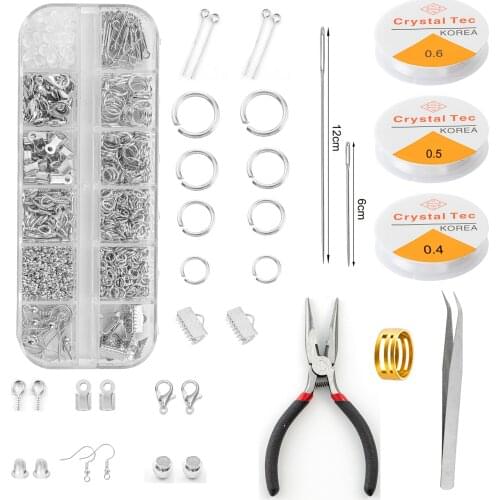 Alloy Accessories Set Jewelry Making Kit Clip Buckle Lobster Clasp Open Jump Rings Earring Hook DIY Necklace Findings Supplies