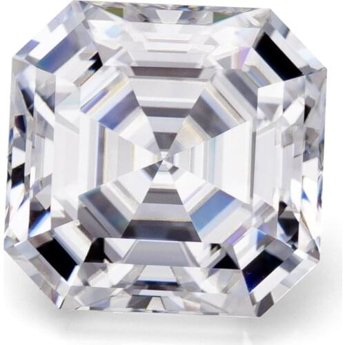 Loose Moissanite Stones Real Colorless Diamond VVS Clarity Asscher Cut Brilliant Gemstone Making Vintege Ring Jewelry Pendant