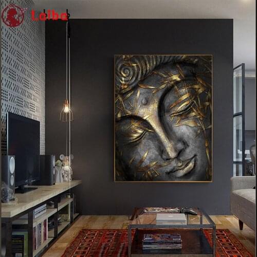 Full Square round drill Diamond painting Hot selling home art, religious Buddha statue, gold leaf Diamond embroidery Decor