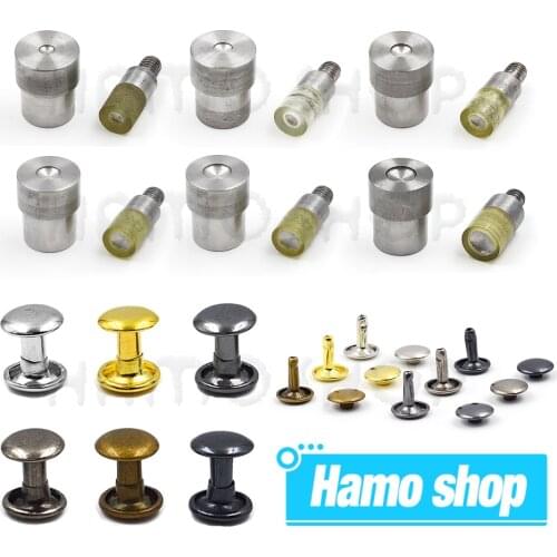 5-15mm Double Caps Rivets Installation Press Dies Mould Fasteners Snaps Dies For Hand Press Machine Leathercraft Shoes Bag Belt