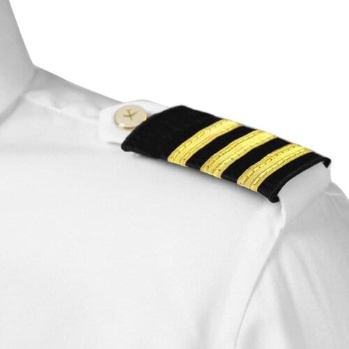 Professional Pilot Uniform Epaulets Fashion Decorative Shirt Shoulder Board Badge Performance Epaulettes with Gold/Silver Stripe