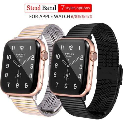 Stainless Steel Mesh watch band for iWatch Series 4 5 6 42mm 38mm loop For Apple Watch Strap 6 SE 44/40mm Watchband Bracelet